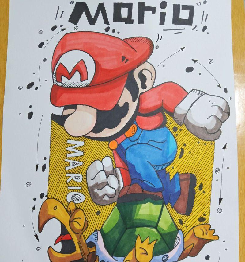 马利奥游戏机简笔画教程？如何画出经典形象？
